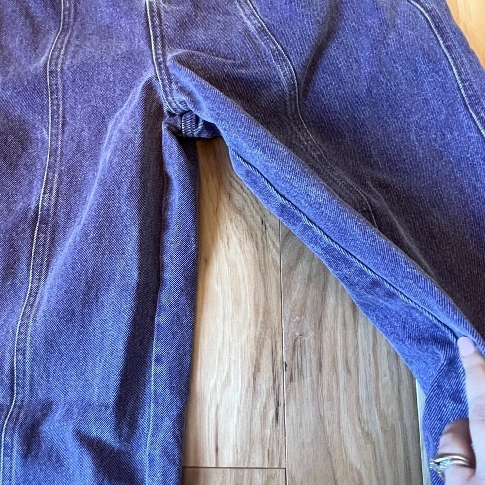BDG UO Washed Denim Purple Kaye Straight Leg Jeans Women’s Size W32 Cut Raw Hem - Picture 4 of 14